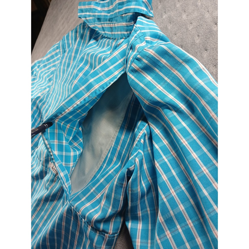Habit Mens XL Fishing Shirt Blue Plaid Short Sleeve UPF 40+ Ventilated Mesh Back - Picture 9 of 9